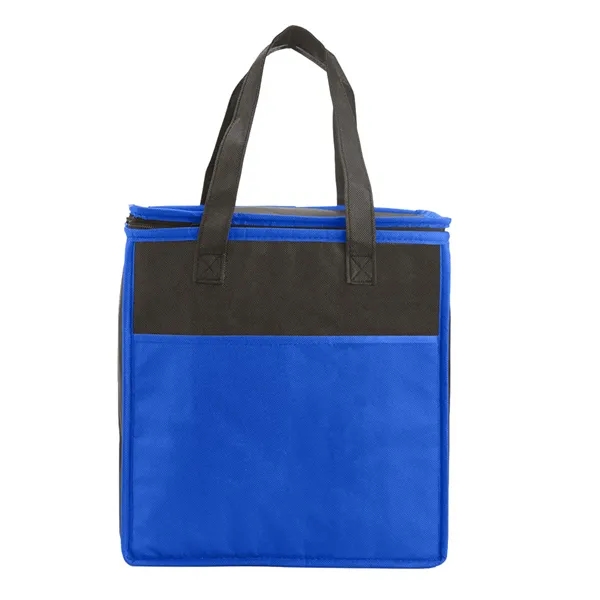 Two-Tone Flat Top Insulated Non-Woven Shopping Tote Bag - Two-Tone Flat Top Insulated Non-Woven Shopping Tote Bag - Image 2 of 3