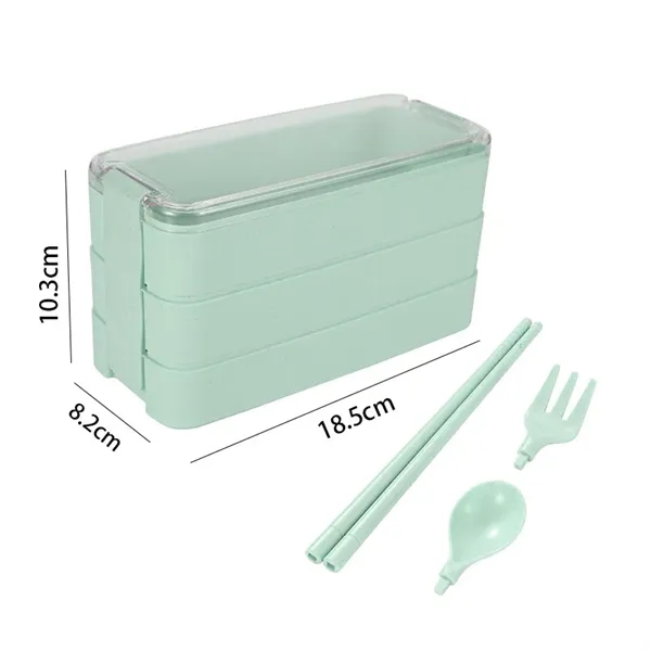 900ml Wheat Straw Lunch Bento Box - 900ml Wheat Straw Lunch Bento Box - Image 3 of 7