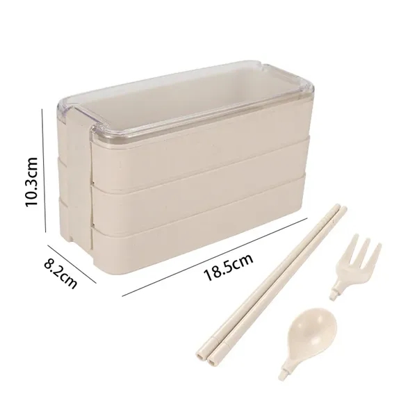 900ml Wheat Straw Lunch Bento Box - 900ml Wheat Straw Lunch Bento Box - Image 4 of 7