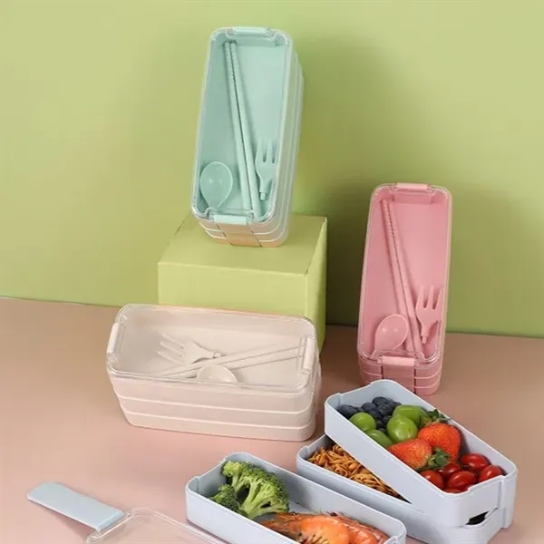 900ml Wheat Straw Lunch Bento Box - 900ml Wheat Straw Lunch Bento Box - Image 6 of 7