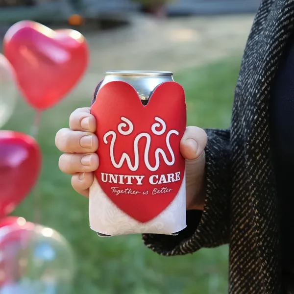 Full Color Heart Can Cooler