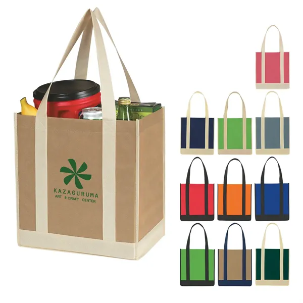 Non-Woven Two-Tone Shopper Tote Bag - Non-Woven Two-Tone Shopper Tote Bag - Image 0 of 37