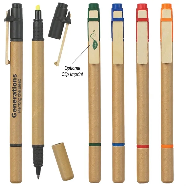 Dual Function Eco-Inspired Pen With Highlighter - Dual Function Eco-Inspired Pen With Highlighter - Image 0 of 16