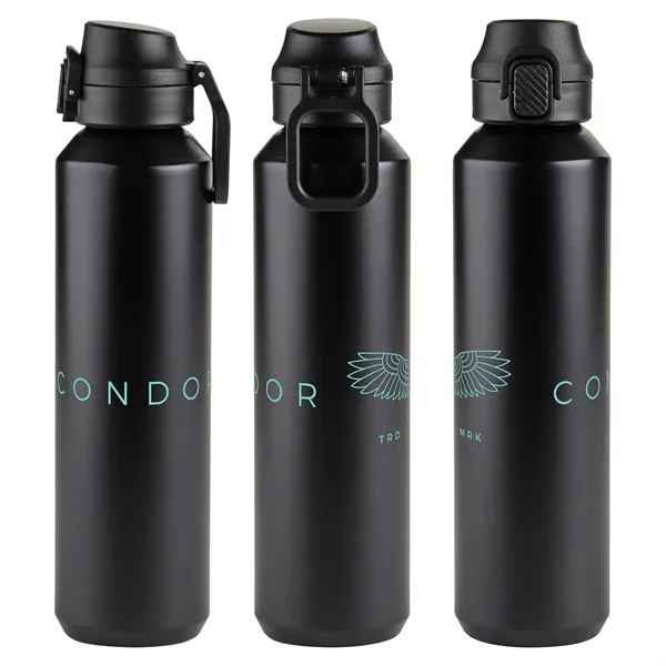Nexus 27 oz Recycled Aluminum Bottle with Flip-Top Lid and C