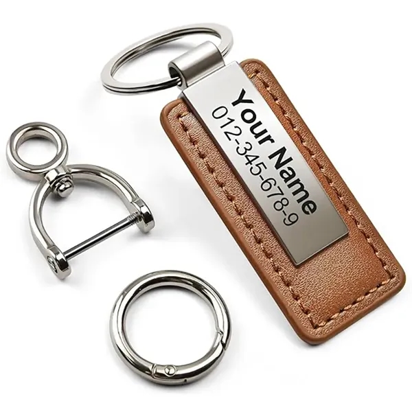 Personalized Leather Keychain - Personalized Leather Keychain - Image 2 of 4