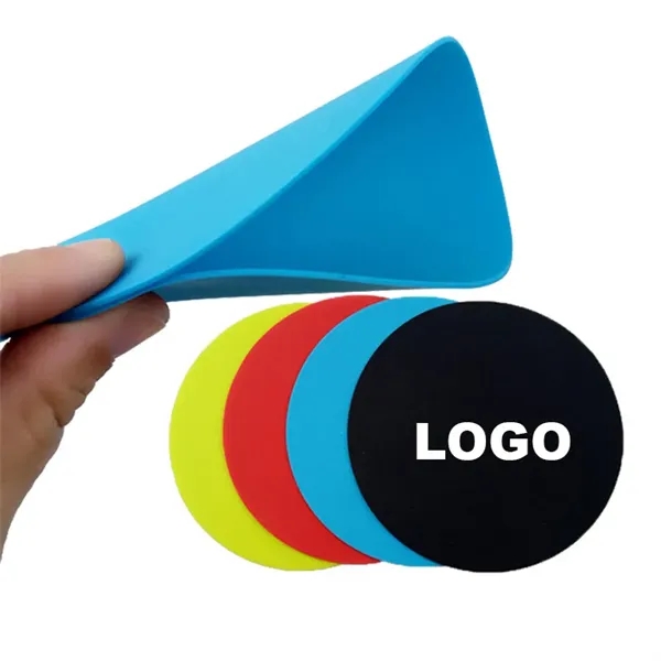 5" Round Silicone Heat Insulation Coaster with Jar Opener - 5" Round Silicone Heat Insulation Coaster with Jar Opener - Image 3 of 4