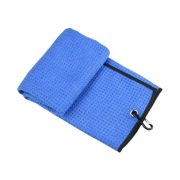 Golf Towel Tri-Fold With Mountaineering Hook - Golf Towel Tri-Fold With Mountaineering Hook - Image 3 of 3