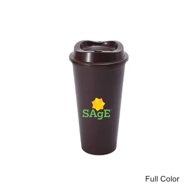 16 oz Reusable Coffee Maker Thermos Plastic Cups with Lid - 16 oz Reusable Coffee Maker Thermos Plastic Cups with Lid - Image 4 of 20