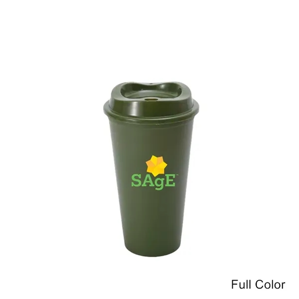 16 oz Reusable Coffee Maker Thermos Plastic Cups with Lid - 16 oz Reusable Coffee Maker Thermos Plastic Cups with Lid - Image 6 of 20