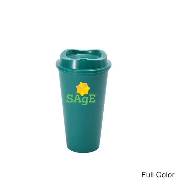 16 oz Reusable Coffee Maker Thermos Plastic Cups with Lid - 16 oz Reusable Coffee Maker Thermos Plastic Cups with Lid - Image 7 of 20