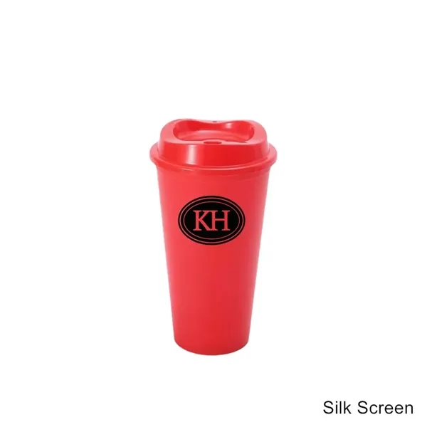 16 oz Reusable Coffee Maker Thermos Plastic Cups with Lid - 16 oz Reusable Coffee Maker Thermos Plastic Cups with Lid - Image 8 of 20