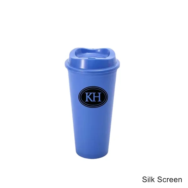 16 oz Reusable Coffee Maker Thermos Plastic Cups with Lid - 16 oz Reusable Coffee Maker Thermos Plastic Cups with Lid - Image 9 of 20