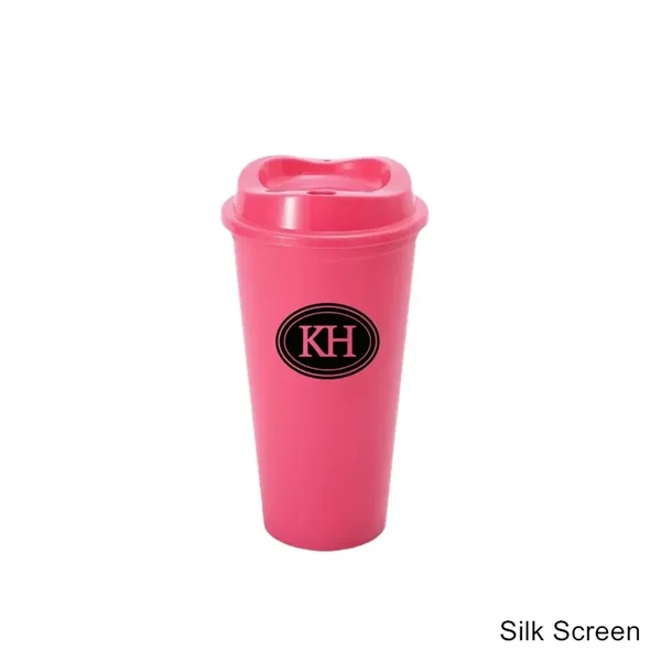 16 oz Reusable Coffee Maker Thermos Plastic Cups with Lid - 16 oz Reusable Coffee Maker Thermos Plastic Cups with Lid - Image 11 of 20