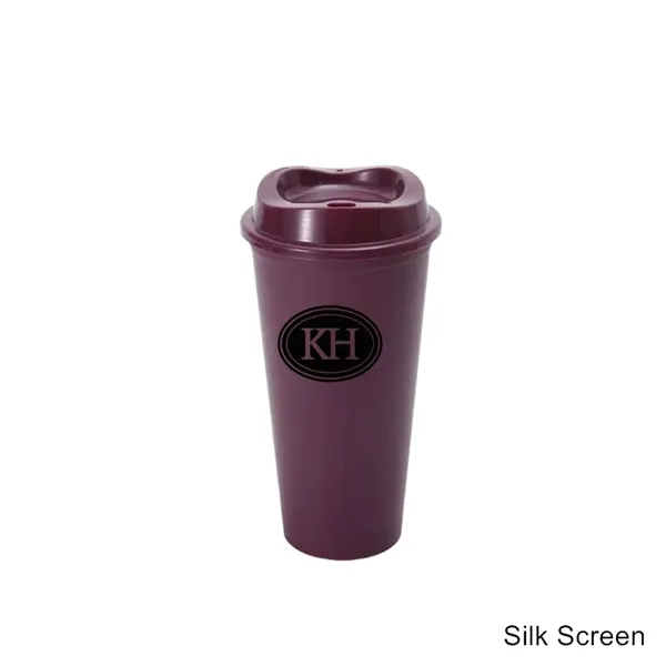 16 oz Reusable Coffee Maker Thermos Plastic Cups with Lid - 16 oz Reusable Coffee Maker Thermos Plastic Cups with Lid - Image 12 of 20