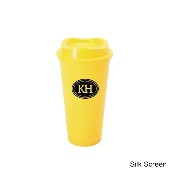 16 oz Reusable Coffee Maker Thermos Plastic Cups with Lid - 16 oz Reusable Coffee Maker Thermos Plastic Cups with Lid - Image 13 of 20