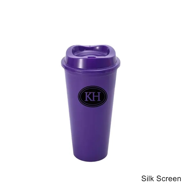 16 oz Reusable Coffee Maker Thermos Plastic Cups with Lid - 16 oz Reusable Coffee Maker Thermos Plastic Cups with Lid - Image 15 of 20