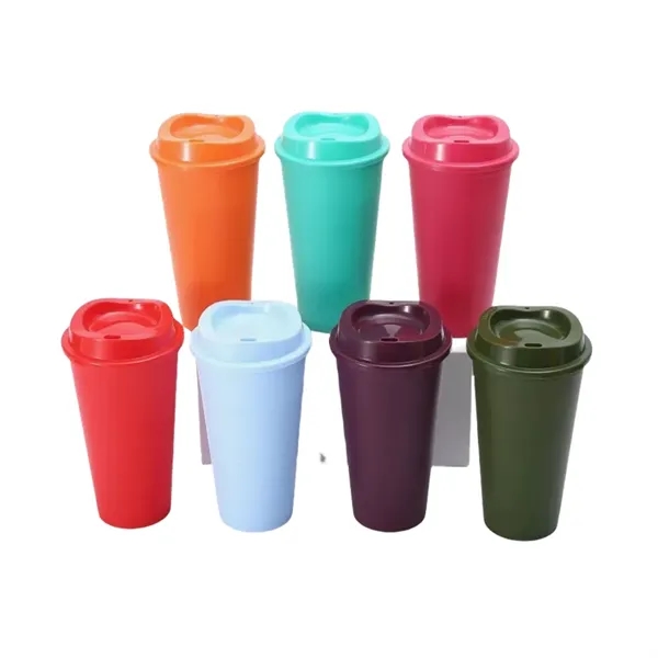 16 oz Reusable Coffee Maker Thermos Plastic Cups with Lid - 16 oz Reusable Coffee Maker Thermos Plastic Cups with Lid - Image 16 of 20