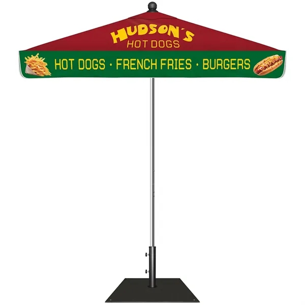 7.5' Heavy Duty Square Umbrella with Valance and Steel Base - 7.5' Heavy Duty Square Umbrella with Valance and Steel Base - Image 0 of 10