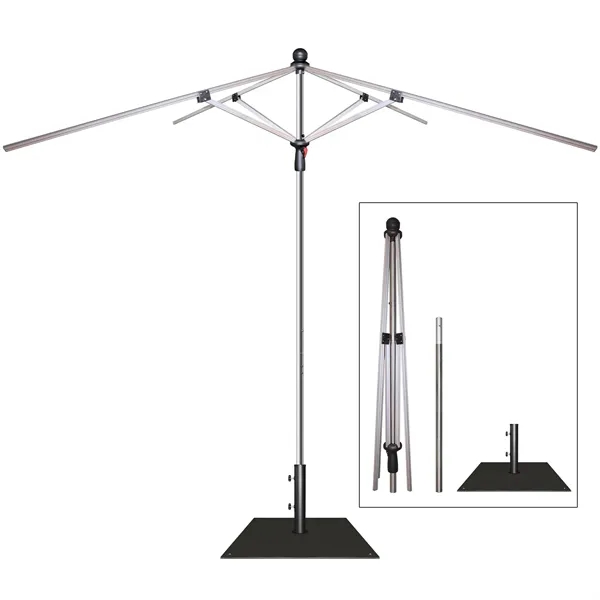 7.5' Heavy Duty Square Umbrella with Valance and Steel Base - 7.5' Heavy Duty Square Umbrella with Valance and Steel Base - Image 5 of 10