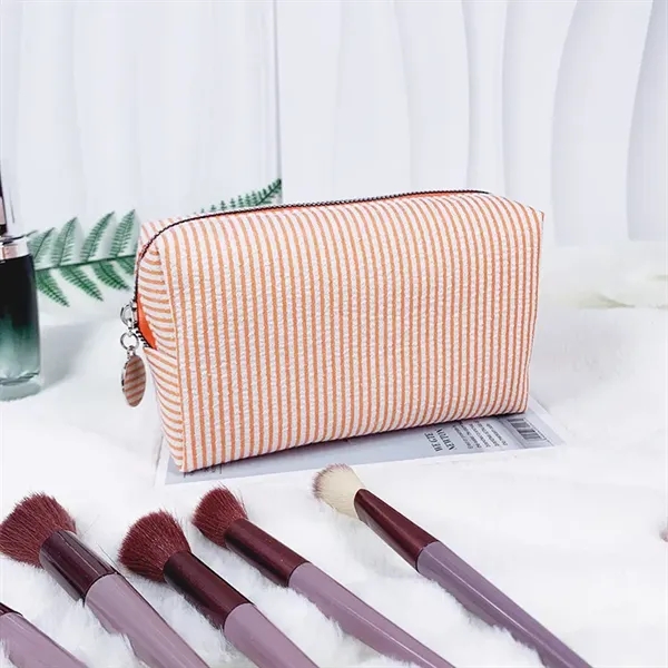 Striped Travel Cosmetic Bag - Striped Travel Cosmetic Bag - Image 4 of 5