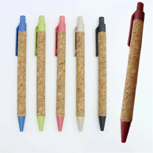 Eco-Friendly Wheat Straw Cork Press Pen - Eco-Friendly Wheat Straw Cork Press Pen - Image 0 of 2