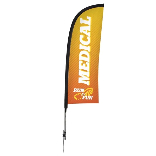 9' Premium Blade Sail Sign Flag, 1-Sided, Ground Spike - 9' Premium Blade Sail Sign Flag, 1-Sided, Ground Spike - Image 0 of 4