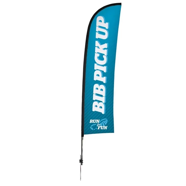 13' Premium Blade Sail Sign Flag, 1-Sided, Ground Spike - 13' Premium Blade Sail Sign Flag, 1-Sided, Ground Spike - Image 0 of 4