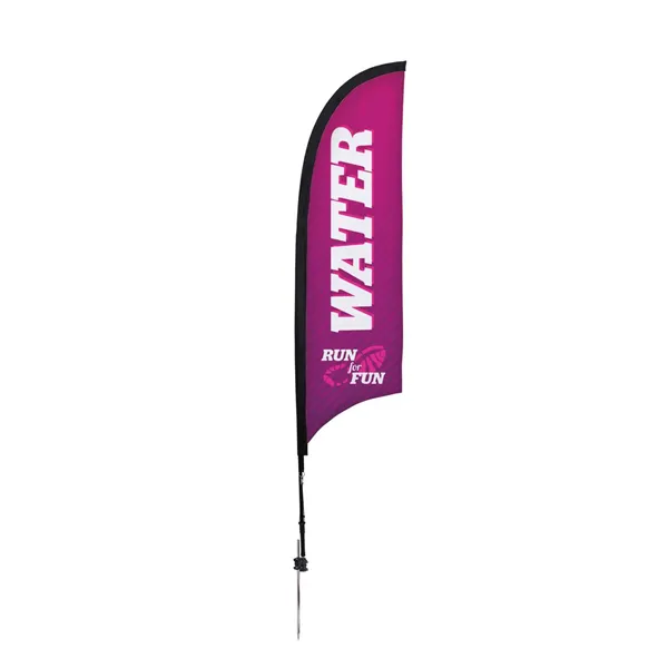 7' Premium Razor Sail Sign Flag, 1-Sided, Ground Spike - 7' Premium Razor Sail Sign Flag, 1-Sided, Ground Spike - Image 0 of 4