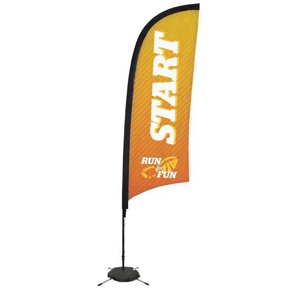 9' Premium Razor Sail Sign Flag, 1-Sided, Scissor Base - 9' Premium Razor Sail Sign Flag, 1-Sided, Scissor Base - Image 0 of 4