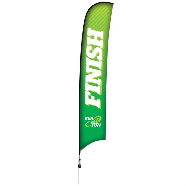 17' Premium Razor Sail Sign Flag, 1-Sided, Ground Spike - 17' Premium Razor Sail Sign Flag, 1-Sided, Ground Spike - Image 0 of 5