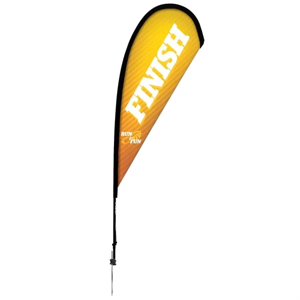 8' Premium Teardrop Sail Sign Flag, 1-Sided, Ground Spike - 8' Premium Teardrop Sail Sign Flag, 1-Sided, Ground Spike - Image 0 of 5