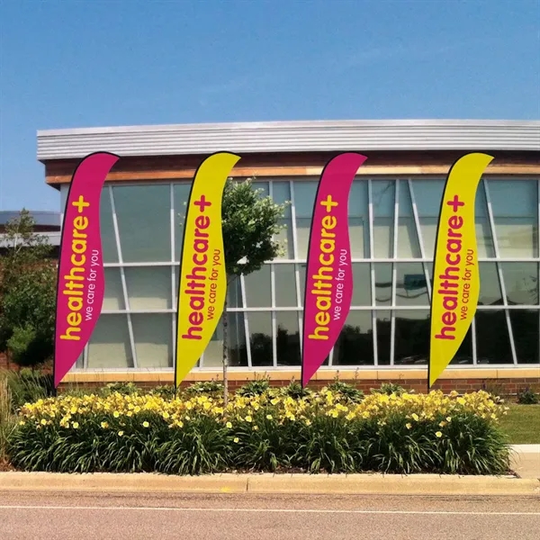 17' Premium Sabre Sail Sign Flag, 1-Sided, Ground Spike - 17' Premium Sabre Sail Sign Flag, 1-Sided, Ground Spike - Image 5 of 5