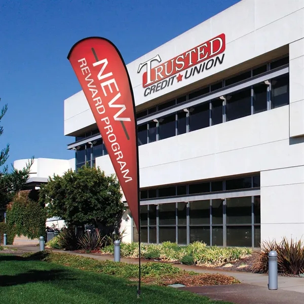 11.5' Premium Teardrop Sail Sign Flag, 2-Sided, Ground Spike - 11.5' Premium Teardrop Sail Sign Flag, 2-Sided, Ground Spike - Image 5 of 5