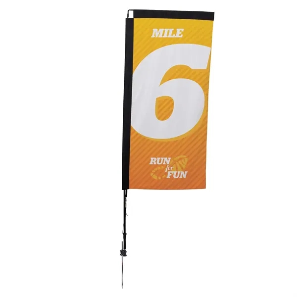 7' Premium Rectangle Sail Sign Flag, 1-Sided, Ground Spike - 7' Premium Rectangle Sail Sign Flag, 1-Sided, Ground Spike - Image 0 of 4