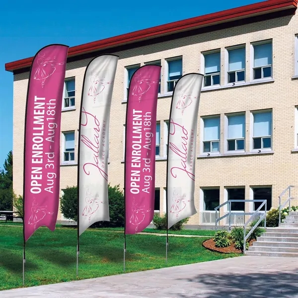 17' Premium Razor Sail Sign Flag, 1-Sided, Ground Spike - 17' Premium Razor Sail Sign Flag, 1-Sided, Ground Spike - Image 5 of 5