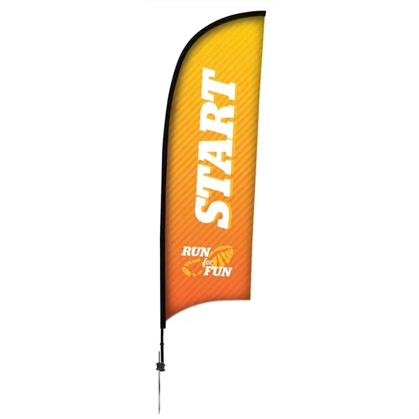 9' Premium Razor Sail Sign Flag, 1-Sided, Ground Spike - 9' Premium Razor Sail Sign Flag, 1-Sided, Ground Spike - Image 0 of 4