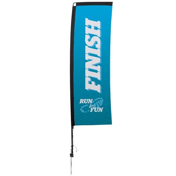10' Premium Rectangle Sail Sign Flag, 1-Sided, Ground Spike - 10' Premium Rectangle Sail Sign Flag, 1-Sided, Ground Spike - Image 0 of 4
