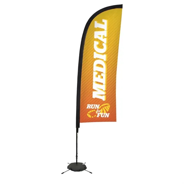 9' Premium Blade Sail Sign Flag, 1-Sided, Scissor Base - 9' Premium Blade Sail Sign Flag, 1-Sided, Scissor Base - Image 0 of 4