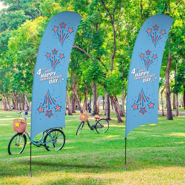 15' Value Razor Sail Sign Flag - 2-Sided with Cross Base - 15' Value Razor Sail Sign Flag - 2-Sided with Cross Base - Image 5 of 5