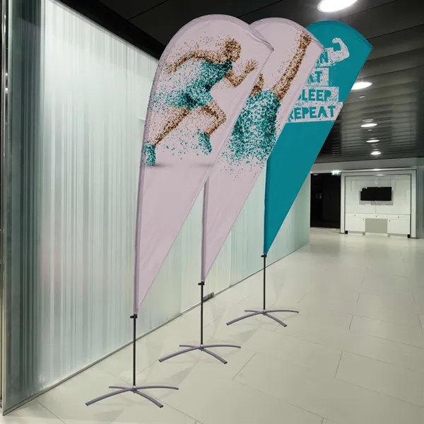 9.5' Value Teardrop Sail Sign Flag - 1-Sided with Cross Base - 9.5' Value Teardrop Sail Sign Flag - 1-Sided with Cross Base - Image 5 of 5