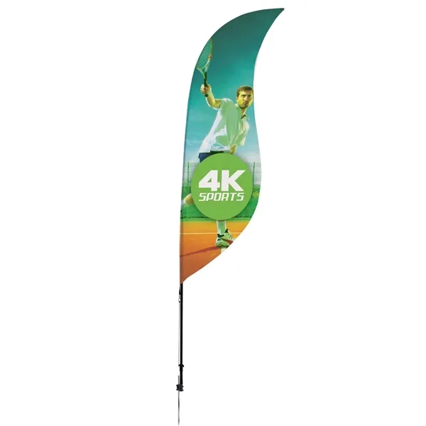 9' Streamline Sabre Sail Sign Flag, 1-Sided, Ground Spike - 9' Streamline Sabre Sail Sign Flag, 1-Sided, Ground Spike - Image 0 of 4