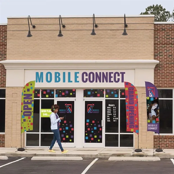 13' Streamline Razor Sail Sign Flag, 1-Sided, Scissor Base - 13' Streamline Razor Sail Sign Flag, 1-Sided, Scissor Base - Image 5 of 5