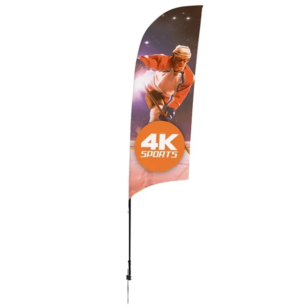 9' Streamline Razor Sail Sign Flag, 1-Sided, Ground Spike - 9' Streamline Razor Sail Sign Flag, 1-Sided, Ground Spike - Image 0 of 5