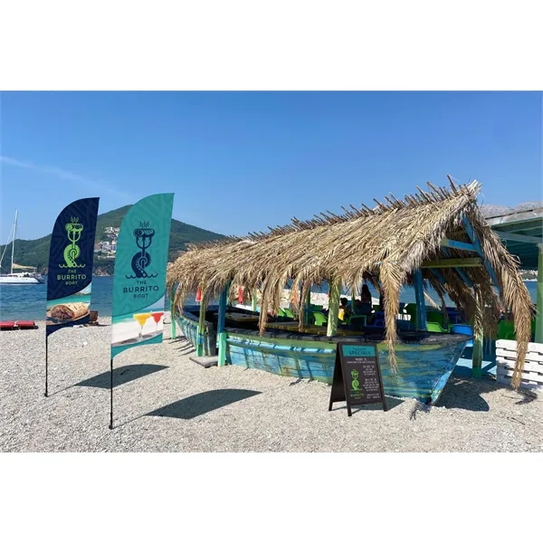 9' Streamline Razor Sail Sign Flag, 1-Sided, Ground Spike - 9' Streamline Razor Sail Sign Flag, 1-Sided, Ground Spike - Image 4 of 5