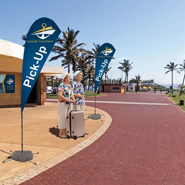 8' Streamline Teardrop Sail Sign Flag, 2-Sided, Scissor Base - 8' Streamline Teardrop Sail Sign Flag, 2-Sided, Scissor Base - Image 5 of 5