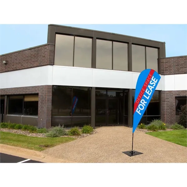 8' Streamline Teardrop Sail Sign Flag, 2-Sided, Ground Spike - 8' Streamline Teardrop Sail Sign Flag, 2-Sided, Ground Spike - Image 4 of 5
