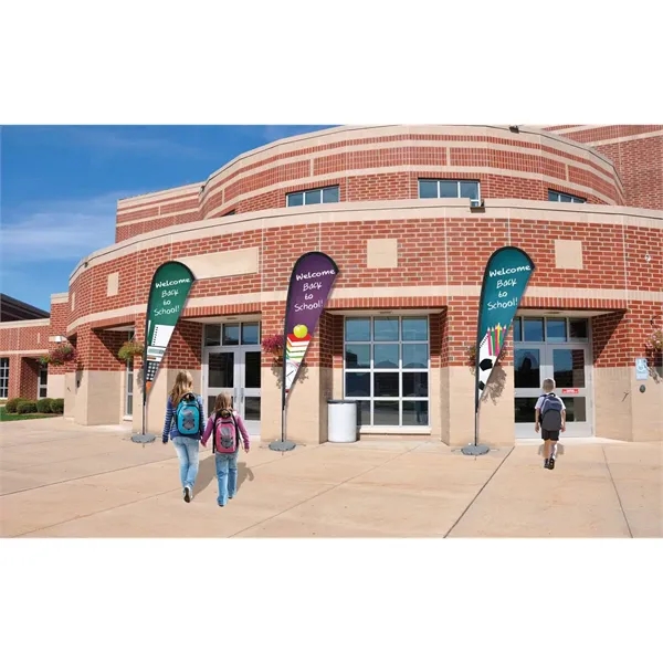 11.5' Premium Teardrop Sail Sign Flag, 1-Sided, Scissor Base - 11.5' Premium Teardrop Sail Sign Flag, 1-Sided, Scissor Base - Image 6 of 6