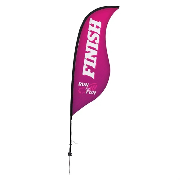 9' Premium Sabre Sail Sign Flag, 1-Sided, Ground Spike
