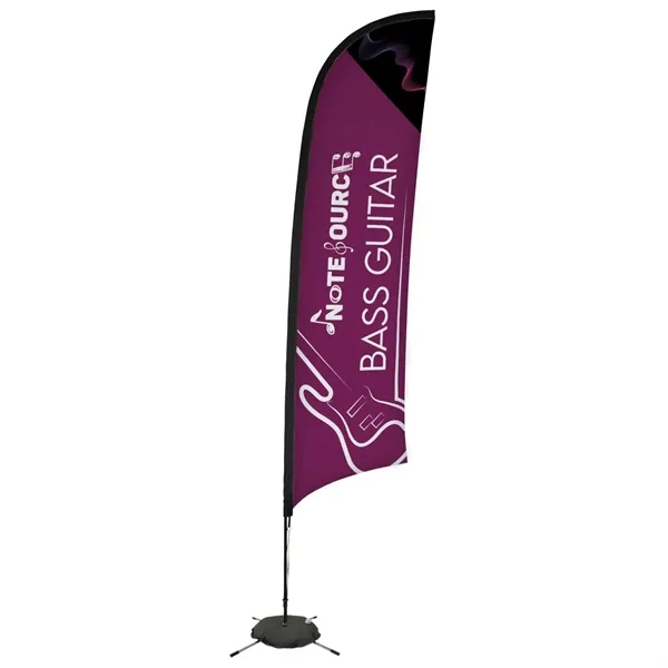 Custom 13' Elite Razor Nylon Sail Sign Flag, 1-Sided, Scissor Base