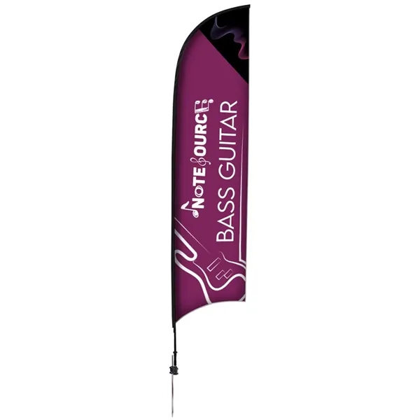 Custom 13' Elite Razor Nylon Sail Sign Flag, 1-Sided, Ground Spike